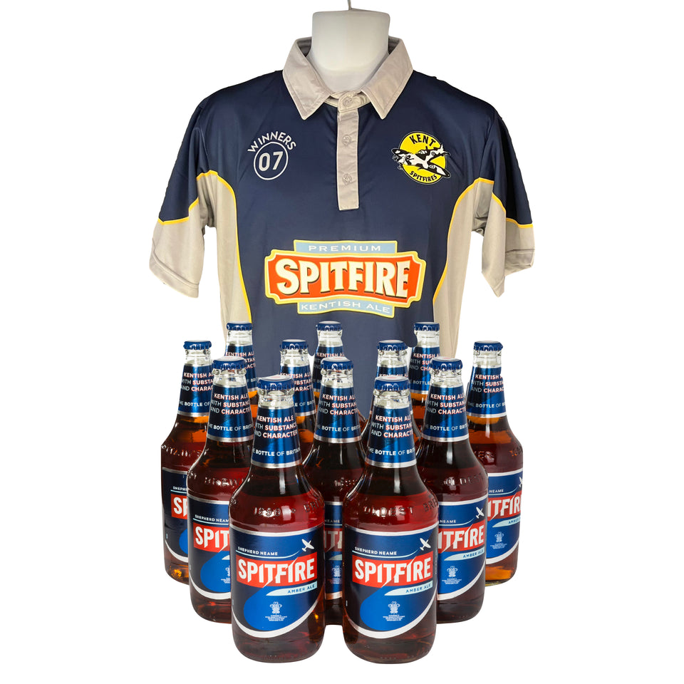 Spitfire Retro Cricket Shirt & Ale Bundle Navy/Grey