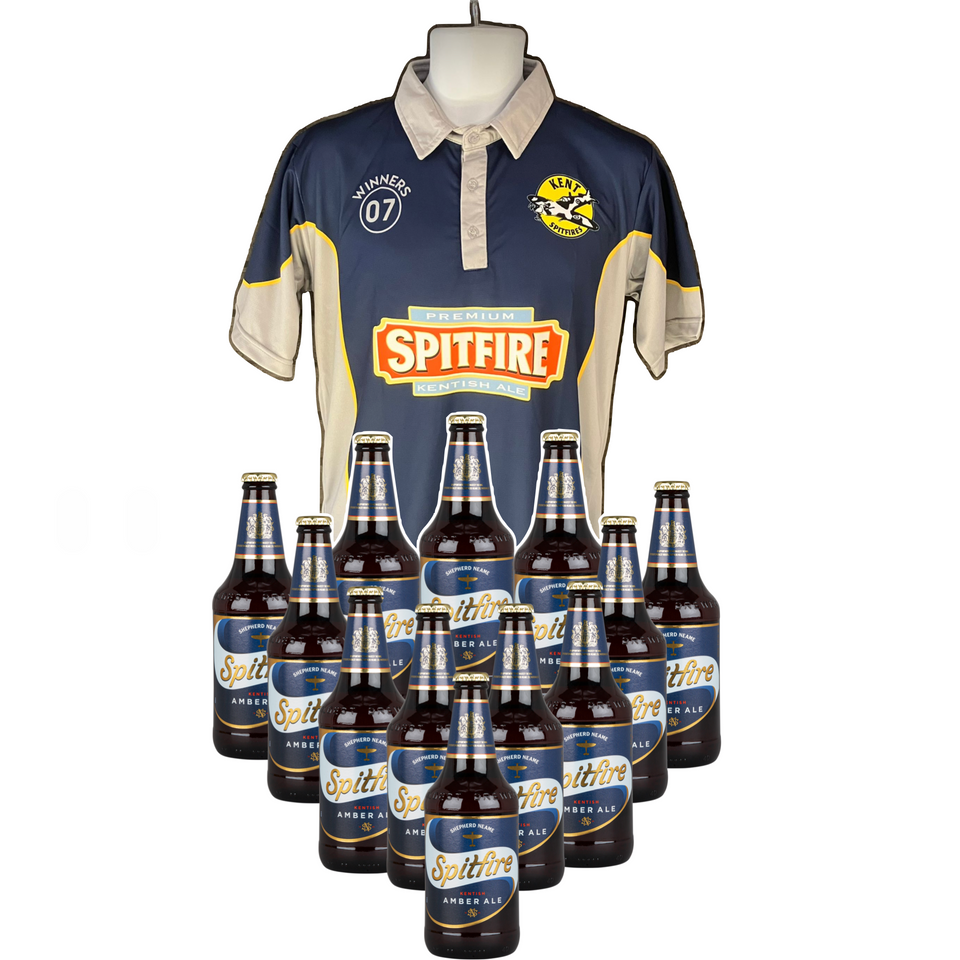 Spitfire Retro Cricket Shirt & Ale Bundle Navy/Grey